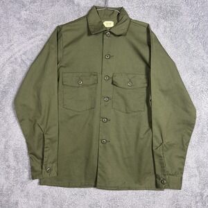 USGI Utility Military Shirt OG 507 Size 15.5 x 36 Poly Blend Dura Vintage 1982